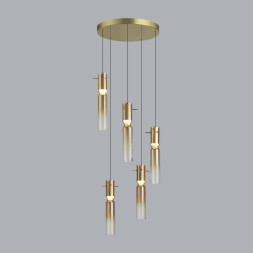 Люстра каскадная 5058/25LA PENDANT Odeon Light золотой/янтарный/металл/стекло Люстра каскадная LED 5*5W 3000K SCROW