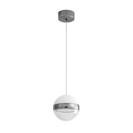 Подвес 5037/9L L-VISION Odeon Light никель/прозрачн/молочный/металл/акрил Подвес LED 9W 4000K 480лм RONI