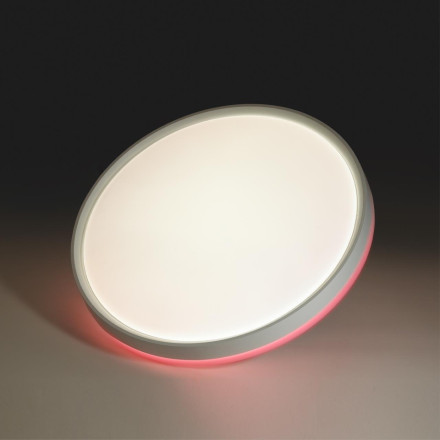 Настенно-потолочный светильник 7708/DL COLOR Sonex пластик/белый/розовый LED 48Вт 4000К D420 IP43 KEZO PINK