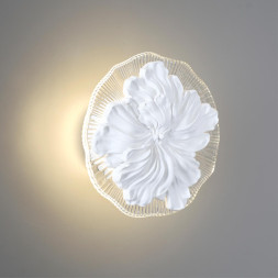 Настенный светильник 6614/8WL HIGHTECH Odeon Light белый/гипс/акрил/прозр. стекло IP20 LED 8W 3000K 220V FIORE