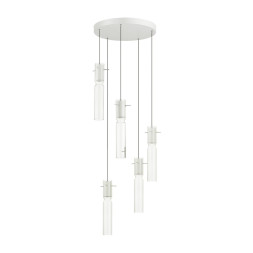 Люстра каскадная 5058/25LB PENDANT Odeon Light белый/прозрачный/металл/стекло Люстра каскадная LED 5*5W 3000K SCROW
