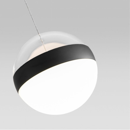 Подвес 5075/12L L-VISION Odeon Light черный/прозрачн./молочный/металл/акрил LED 12W 4000K 600лм RONI