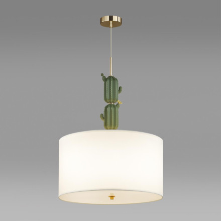 Люстра 5425/3 MODERN Odeon Light EXCLUSIVE золотой/зеленый/белый/металл/керамика/ткань Люстра E27 3*60W CACTUS