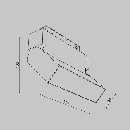Трековый светильник Technical TR075-2-10W3K-W Maytoni Technical Магнитная трековая система 35мм GRAVITY Basis Rot Белый LED 3000