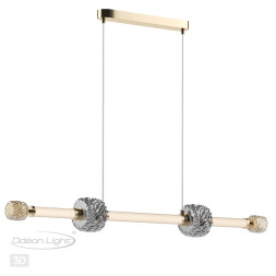 Люстра 5426/40L L-VISION Odeon Light EXCLUSIVE золотой/белый/дымчатый/коньячный/металл/стекло/акрил Подвес LED 40W 3000K KLIFF