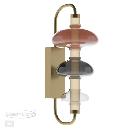 Бра 5411/9WL L-VISION Odeon Light EXCLUSIVE бронзовый/серый/бордовый/белый/металл/стекло/акрил Бра LED 9W 4000K AMORE