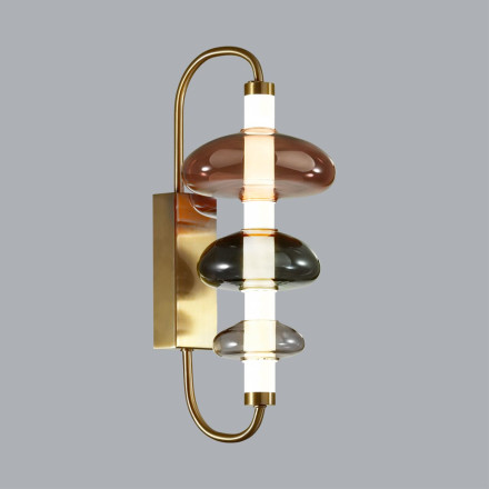 Бра 5411/9WL L-VISION Odeon Light EXCLUSIVE бронзовый/серый/бордовый/белый/металл/стекло/акрил Бра LED 9W 4000K AMORE