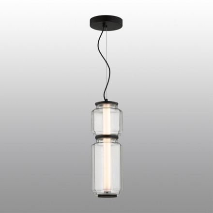 Подвес 5409/20L HIGHTECH Odeon Light EXCLUSIVE черный/прозрачный/металл/стекло/акрил Подвес LED 20W 3000K 1480Лм JAM