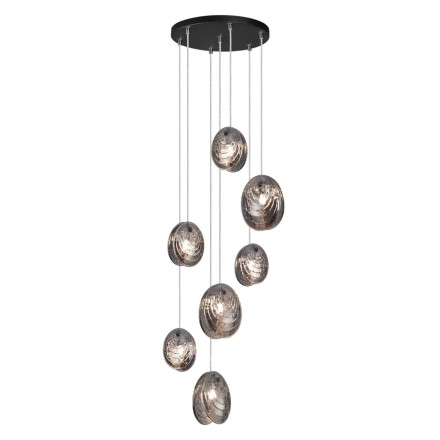 Люстра каскадная 5038/7 MODERN Odeon Light черный/дымчатый/металл/стекло Люстра каскадная G9 7*40W MUSSELS