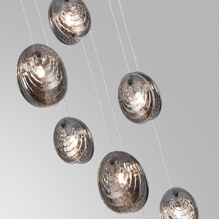 Люстра каскадная 5038/7 MODERN Odeon Light черный/дымчатый/металл/стекло Люстра каскадная G9 7*40W MUSSELS