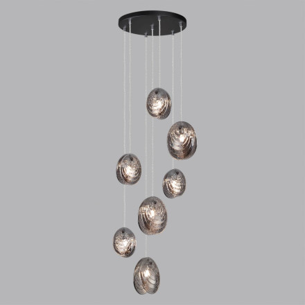 Люстра каскадная 5038/7 MODERN Odeon Light черный/дымчатый/металл/стекло Люстра каскадная G9 7*40W MUSSELS