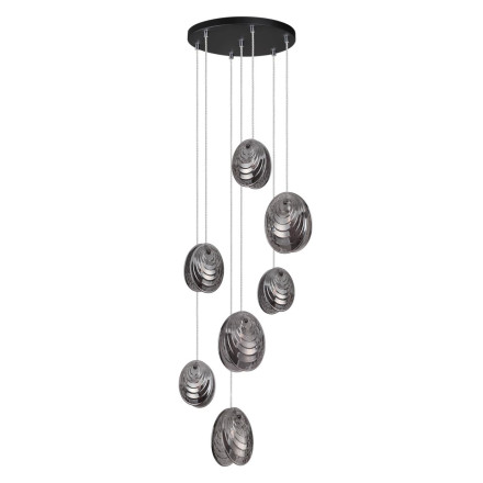 Люстра каскадная 5038/7 MODERN Odeon Light черный/дымчатый/металл/стекло Люстра каскадная G9 7*40W MUSSELS