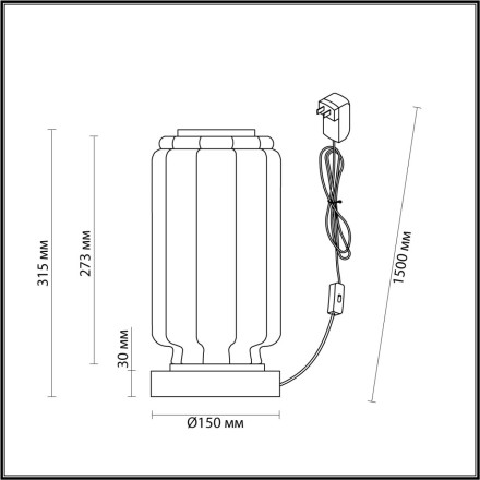 Настольная лампа 5408/10TL HIGHTECH Odeon Light EXCLUSIVE черный/дымчатый/металл/стекло/акрил LED 10W 3000K 700Лм JAM