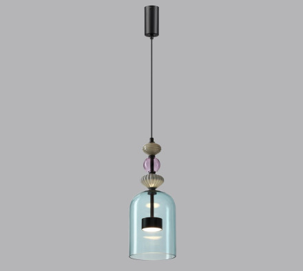 Подвес 5046/12L L-VISION Odeon Light черный/голубой/металл/стекло/керамика Подвес LED 12W 4000К 1400Лм PALLETA